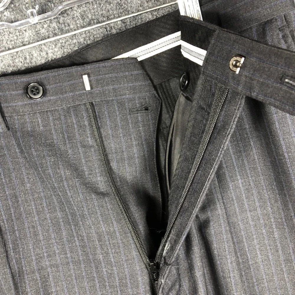 CARLO PALAZZI Mens Charcoal Pinstripe Wool Blazer 2 Piece Suit Made in Italy 40R